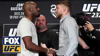 JON JONES VS ALEXANDER GUSTAFSSON FULL FACE OFF amp PRESS CONFERENCE HIGHLIGHTS [upl. by Aurelius]