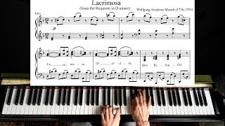 Mozart  Lacrimosa  Piano Tutorial Plus Sheet [upl. by Aenal]