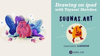 Drawing on ipad with Tayasui Sketches 54 [upl. by Audris]