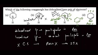 Which of the following compounds has delocalized lone pair of electrons [upl. by Aratehs140]