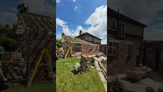 pitched roof on our new kitchen extension carpentry carpenter framing roofing diy timber [upl. by Fotina]