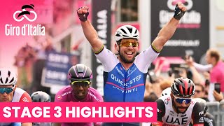 Mark Cavendish takes stage 3 with impressive sprint  Giro dItalia 2022  Stage 3  Highlights [upl. by Chandless]