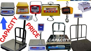 PRICE AND DETAILS OF ALL TYPE ELECTRONIC WEIGHING SCALE 5KG 10KG 20KG 30 KG 50 KG 500KG 200300 KG [upl. by Salena493]