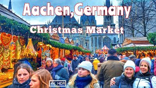 AachenGermany Walking tour in Aachen City 🎄Christmas Market 🎄4k HDR [upl. by Aicrop658]