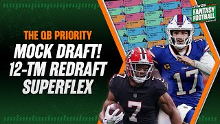 Superflex MOCK DRAFT Redraft 12Team League [upl. by Garate]