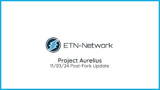 Project Aurelius PostFork Update 110324  Electroneum [upl. by Aeel]