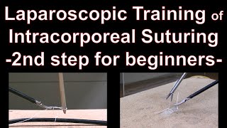 Laparoscopic intracorporeal suturing 2nd step for beginners [upl. by Eanad]