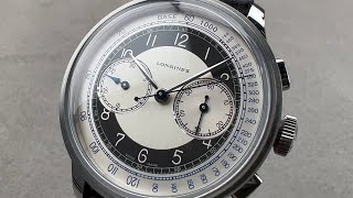 Longines Heritage Classic Chronograph quottuxedo dialquot L28304930 Longines Watch Review [upl. by Lilak]