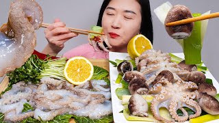 쭈꾸미 회 숙회 ft대파 리얼사운드 먹방 Raw webfoot octopus  jjukkumi sukhoe ASMR MUKBANG EATING SOUNDS  NAJIN [upl. by Remo]