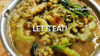 HOW TO COOK GUINISANG MONGGO  PORK MONGGO with Amaranth  Filipino Food  asereth maria [upl. by Yatnahc]