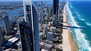 Gold Coast Skyscrapers  Queensland Australia 4K Drone footage [upl. by Brigette]