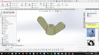 How to design Wing Nut in Solidworks [upl. by Ahsinrev707]