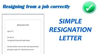 SIMPLE RESIGNATION LETTER  Resignation letter format with notice period HARD COPY and EMAIL [upl. by Aihsemaj]