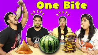 EXTREME ONE BITE EATING CHALLENGE  BIG BITE EATING COMPETITION [upl. by Gardas]