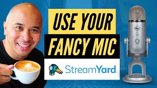 Streamyard Tutorial 2023  Connect your External Mic to LiveStream [upl. by Jenny]