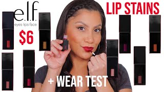 new ELF COSMETICS GLOSSY LIP STAINS  NATURAL LIGHTING LIP SWATCHES  CHECK IN  MagdalineJanet [upl. by Assirac]