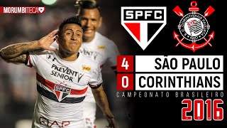 São Paulo 4x0 Corinthians  2016  COM CUEVA quotMAESTROquot TRICOLOR DÁ SHOW EM GOLEADA NO MAJESTOSO ⚽ [upl. by Jasmina]