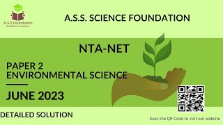 QUESTION NO57 to 65 JUNE 2023 DETAILED SOLUTION NET JRF ENVIRONMENTAL SCIENCE [upl. by Elton855]