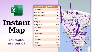 Instant 3D map from Excel data  no lat long required  efficiency365 [upl. by Anahsahs64]