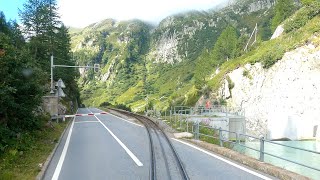 ★ 4K 🇨🇭Realp  Furka  Oberwald rack railway diesel cab ride Switzerland 082021 700 meter climb [upl. by Ethbinium]