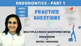 endodontics lecture  QampA  mcq part 1 [upl. by Winther]