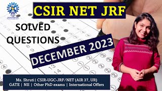 CSIRUGC NET JRF Questions Discussed December 2023 csirnetjrf lifesciences csir nta csirnet [upl. by Htaras]