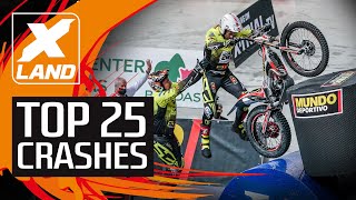 Top 25 Moto Trial Crashes  XTrial FIM World Championship [upl. by Ramsdell]