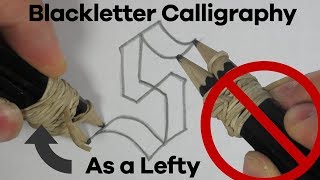 How to do Left Handed Blackletter Calligraphy with Pencils Tutorial for Beginners [upl. by Dora]