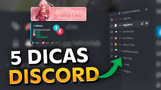 5 DICAS para SERVIDORES DISCORD Estética organização etc [upl. by Hessler]