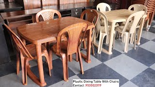 Fibre Plastic Dining Table with 4 Chairs Available on Mathikere Bangalore 2024 [upl. by Aneehsirk]