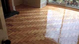 Pine Parquet Wood Block Flooring Repairs and Restoration in Chester Cheshire [upl. by Nerret]