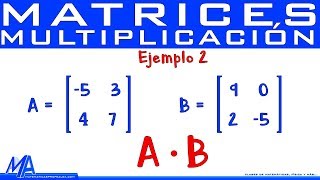 Multiplicación de matrices  Producto de matrices 2x2  Ejemplo 2 [upl. by Puklich]