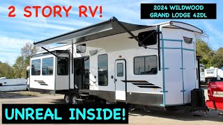 Two Story Destination Trailer This thing is Amazing 2024 Wildwood Grand Lodge 42DL [upl. by Aylward]