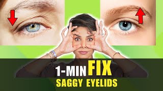 1 Minute Eye Exercises For Droopy Eyelids 2 Exercises to Tighten and Lift SAGGY EYELIDS [upl. by Alma750]