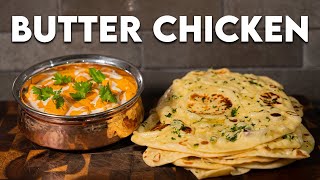 Restaurant Style Butter Chicken With Homemade Garlic Naan [upl. by Ailalue]