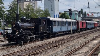 ST Dampfzug mit E 33 Tigerli in Sursee [upl. by Eelra448]