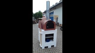 Mobiler Pizzaofen selbst gebaut Holzbackofen Steinbackofen [upl. by Nolly]