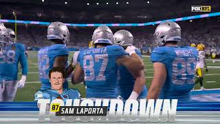 Watch Sam LaPorta set franchise rookie record for receiving TDs [upl. by Ramilahs]