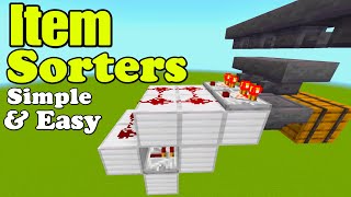 How to Build 4 Simple Item Sorters Dependable amp Easy Minecraft Bedrock amp Java 120 [upl. by Laris]