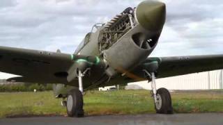 Curtiss P40C Tomahawk engine run [upl. by Bridgid]