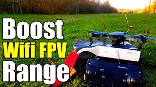 How Far will it Go Eachine E58 Drone Wifi FPV Range Booster and Test Flight [upl. by Teteak]