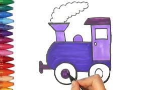 Un Treno  Come disegnare e colora per i bambini [upl. by Hoashis]