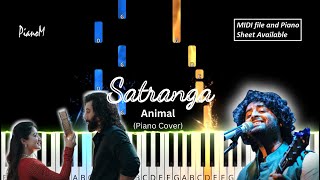 Satranga  Arijit Singh  Animal  Piano Cover  MIDI and Piano Sheet [upl. by Nav]