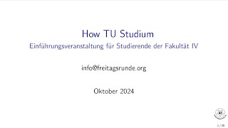 How TU Studium Wintersemester 2024 [upl. by Ainez]