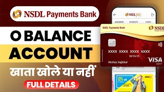 NSDL Payment Bank  Full Details  Charges Eligibility  NSDL Bank Account Opening [upl. by Poppy293]