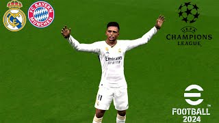 efootball 2024  REAL MADRID VS BAYERN MUNICH Ultra Realistic Graphic Mod Bernabéu Update 4K [upl. by Ahsiened]