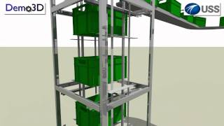 Demo3D USS Vertical Indexing Conveyor [upl. by Nuahc380]