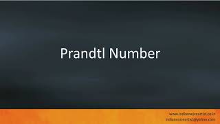 Pronunciation of the words quotPrandtl Numberquot [upl. by Cartwell]