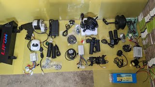 electric cycle hub motor kit battery charger full setup [upl. by Eigger]