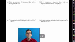 Common Core Algebra IUnit 1Lesson 10Translating English to Algebra [upl. by Albur121]